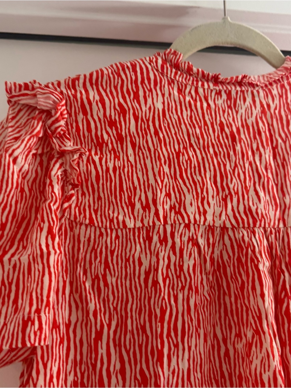 Whistles Red Rosalie Woodland Animal Button Down Shirt Dress Sz 6 Summer Travel - Picture 12 of 14